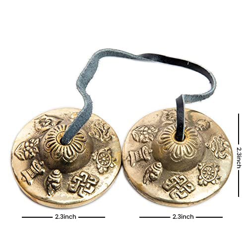 HIMALAYAN BAZAAR Tingsha Cymbals Bells - Easy To Play - Meditation Mindfulness Chime For Chakra Healing Spiritual Dharma Gifts Handcrafted Tibetan By Himalayan Bazaar (Asta Mangal) - Image 5