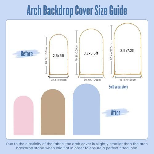 Amonsa Light Blue Cloth Cover for 6.6ft Arch Backdrop Dusty Blue Stretchy Spandex Fabric Arch Cover Baby Shower Parties Wedding Ceremony Decoration Outdoor Event - Image 2