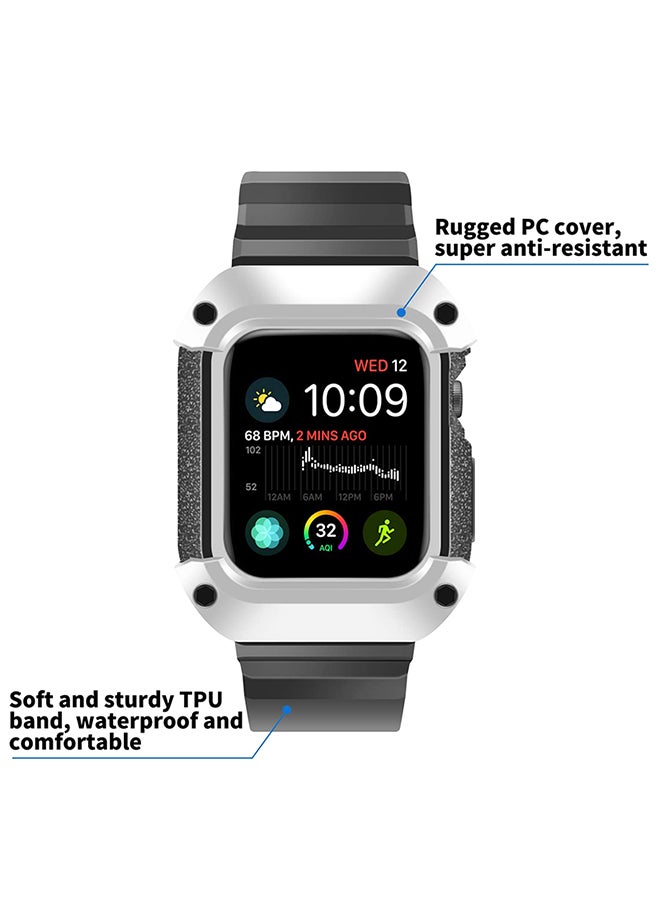 Ozone Replacement Strap For Apple Watch Series 4/5 Black/Silver - Image 4