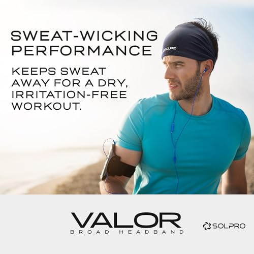 Solpro Valor Head Band | Sweat-Wicking, Non-Slip Bands for Workouts & Sports (Black) - Image 4