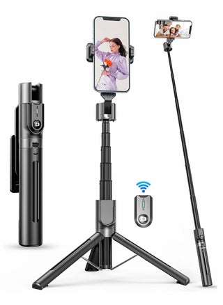 Bluetooth Selfie Stick Tripod Portable 43 Inch Aluminum Alloy Selfie Stick with Detachable Remote for iPhone Samsung Android Smartphone Rotating Fill Light Tripod Live Broadcast Support (Black) - pzsku/ZED34E1662FA0C8845DBFZ/45/_/1721112178/5e65d969-4e1d-43b5-a589-04148d444c60
