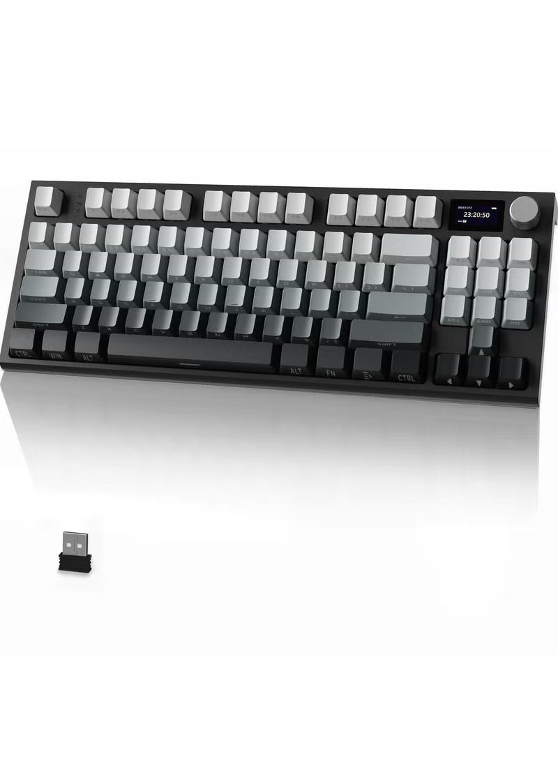 Attack Shark K86 RGB Wireless Gasket Mechanical Keyboard,Triple Mode Bluetooth5.0/2.4G/USB-C 87 Keys Hot Swappable Gaming Keyboard, 4000 mAh Battery 1.2'' HD OLED Display Volume Rotary Button for Games and Work - Image 1