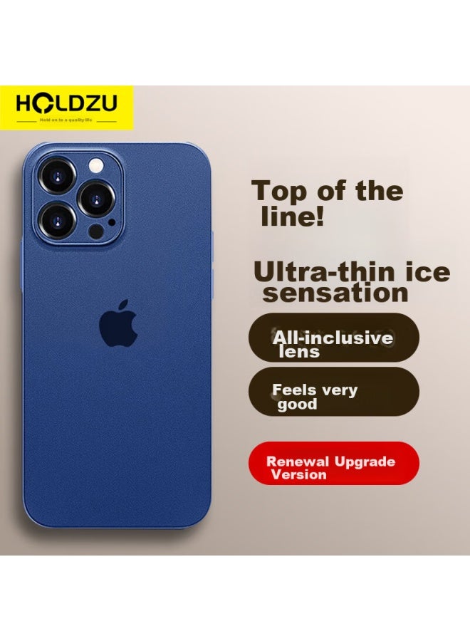 Holdzu غطاء هاتف لـ Apple Iphone 14 Pro Max، غطاء واقي لـ Iphone 14 Pro Max، غلاف سيليكون مبرد حراري بتغطية كاملة فائقة النحافة بملمس صقلي للرجال والنساء - أزرق بحري - Image 1
