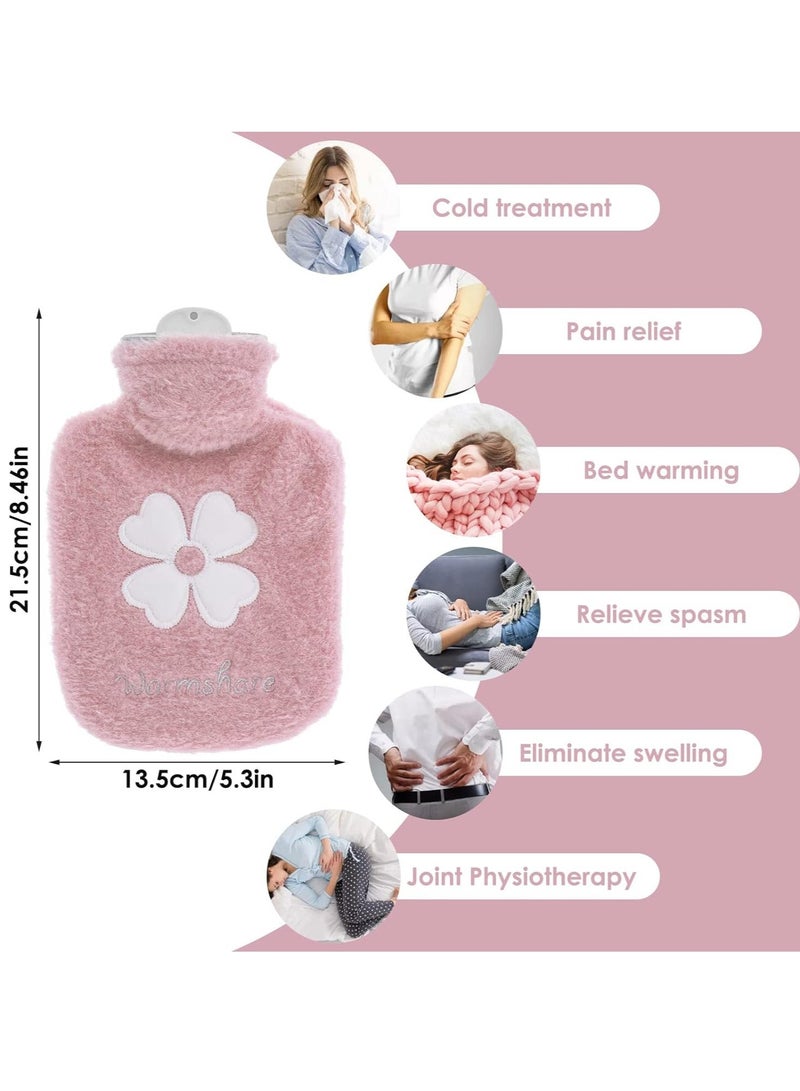 Generic Hot Water Bag, pack for Pain Relief, Bottle,Cold and Pack with velvet cover, Bottles Other Cramps, 500ml Small Bottle. (Pink)  - Image 2