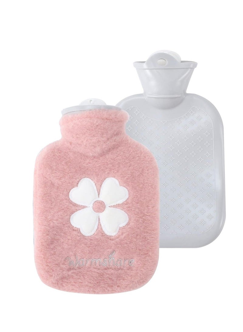 Generic Hot Water Bag, pack for Pain Relief, Bottle,Cold and Pack with velvet cover, Bottles Other Cramps, 500ml Small Bottle. (Pink)  - Image 1