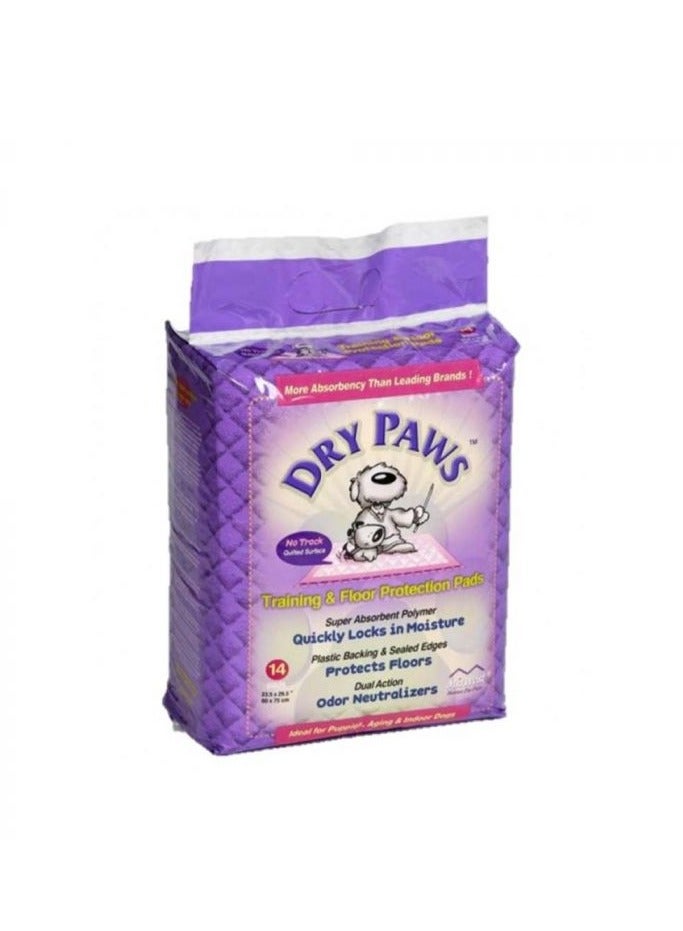 Midwest Dry Paws Training and Floor Protection Pads 14 Counts Pack - Large - 60 x 75 cm