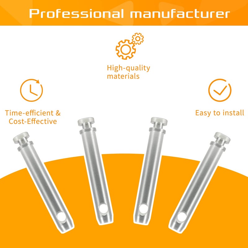 Sunluway Upgraded 4 Pack S07070200 Cat 1 Top Link Pin 3/4 in Dia Pin 5-1/2 Top Link Pin Hitch Pin Accessories for Tractors - Image 5