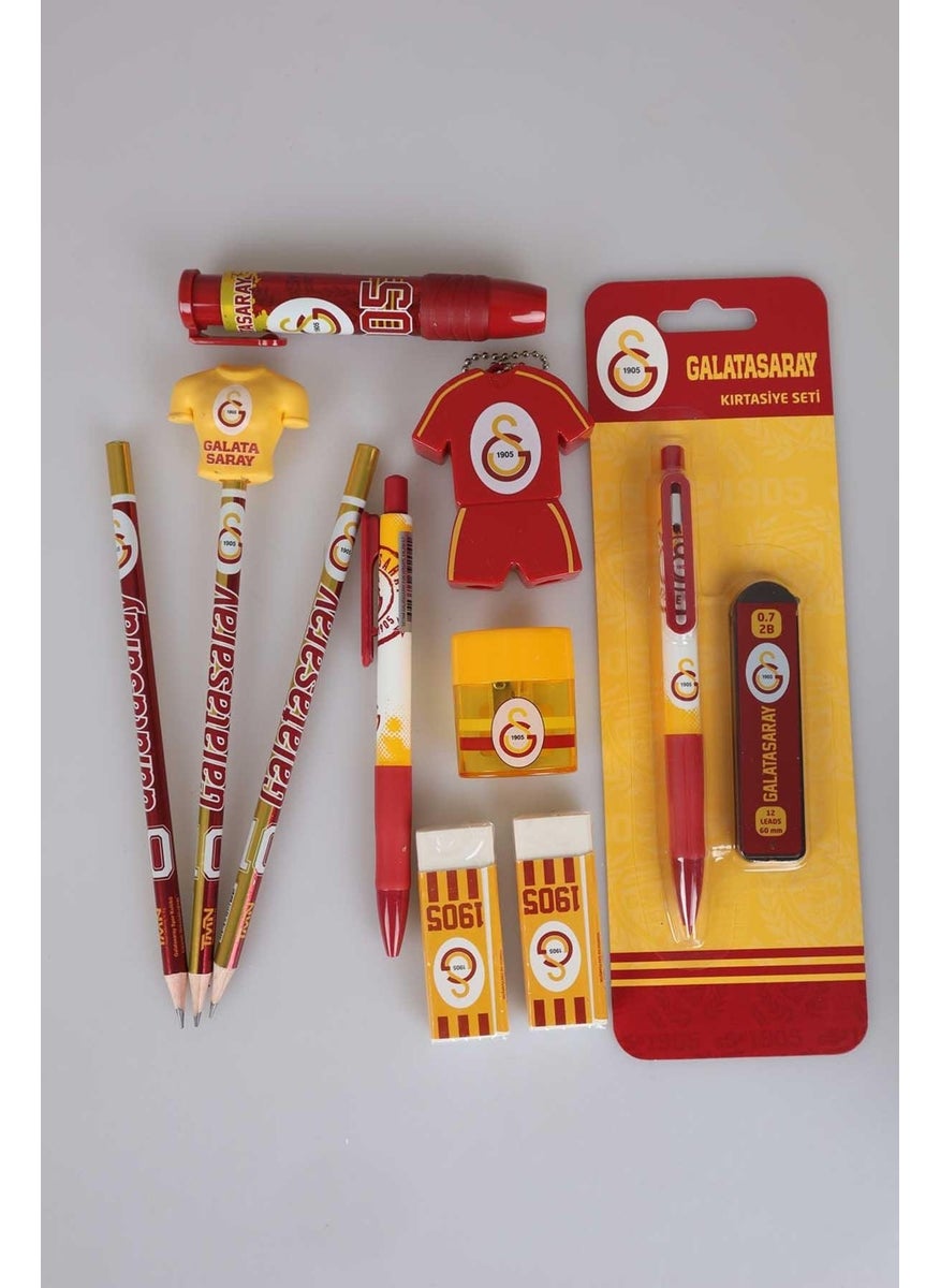 L.o.l. Surprise! - Dekomus Licensed Galatasaray 12 Piece Stationery Set Eraser Top Pencil, Uniform Design Sharpener - Image 1