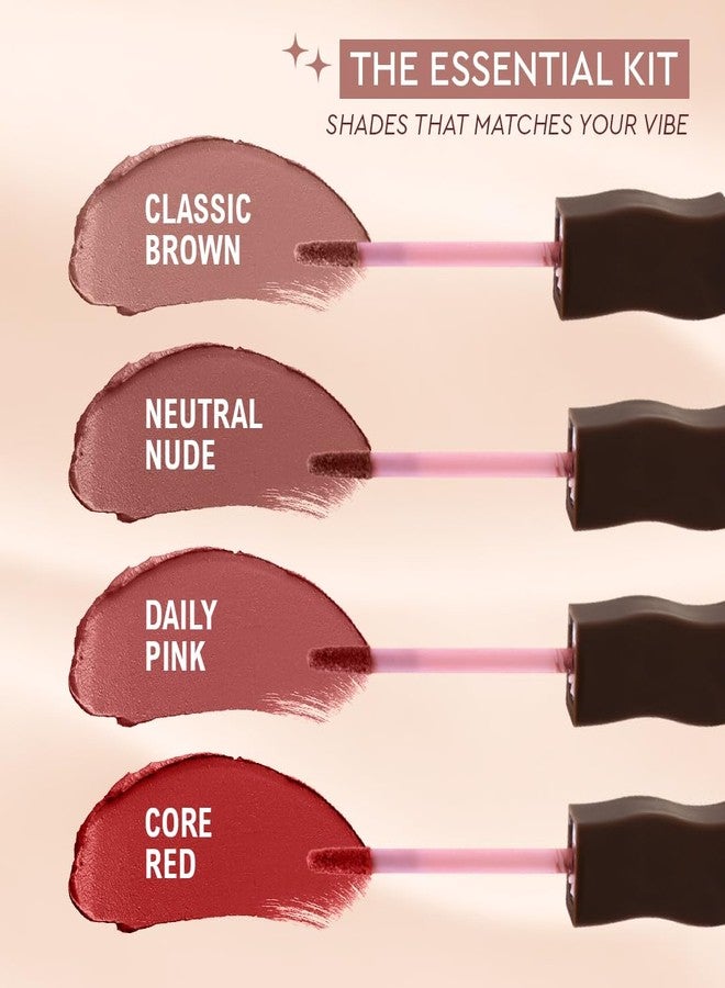 C2P PROFESSIONAL MAKEUP C2P Pro Lip Hues Velvet Liquid Lipstick - Long-Lasting Matte Lip Color, Lightweight, Smudge-Proof, Highly Pigmented Lip Makeup (Essential Kit, Pack of 4) - Image 3