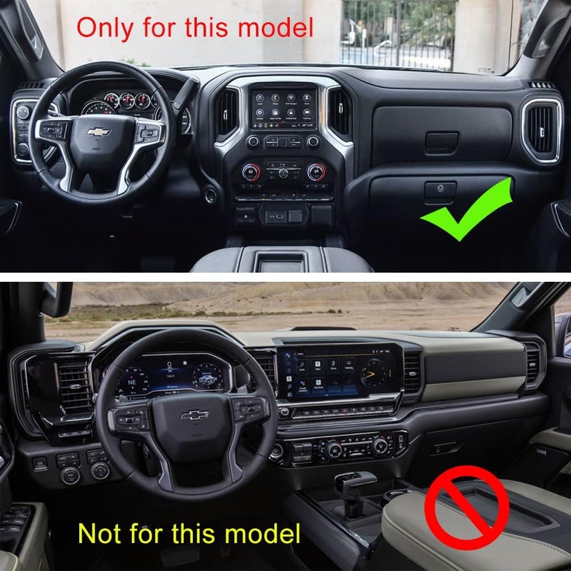 Kolya Carbon Fiber Style Dashboard Navigation Cover for Chevy Silverado and GMC Sierra - Image 2