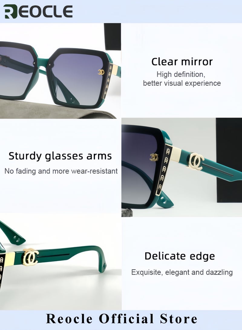 ريوكل نظارات شمسية فاخرة ذات عدسات تدرجية نظارات معدنية مربعة الطراز الإيطالي بدقة عالية حماية من الأشعة فوق البنفسجية مثالية للعطلات وصيد الأسماك للرجال والنساء في الهواء الطلق - Image 5