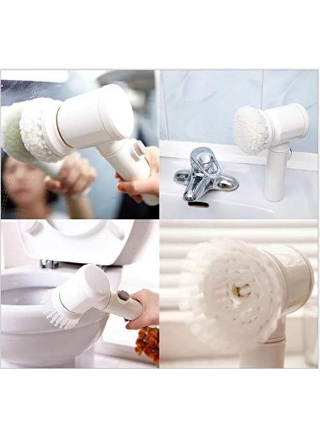 5 In 1 Electric Magic Cleaning Brush For Kitchen Bathroom Tub Shower Tile Carpet Bidet Sofas, Cordless Battery Powered Scrubber & 3 Brush Heads - Image 5