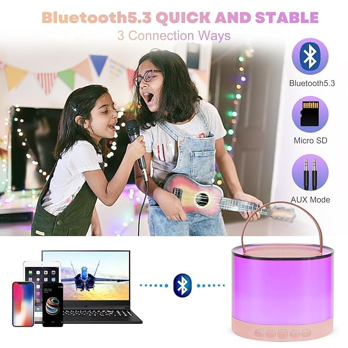 Kidara™ 2025 Glow Tune New Karaoke Machine for Kids 4-12 Years Toys Gifts for Girls Boys Ages 3 4, 5, 6, 7, 8, 9, 10, 12 +Year Birthday Gift (Multicolor) - Image 5