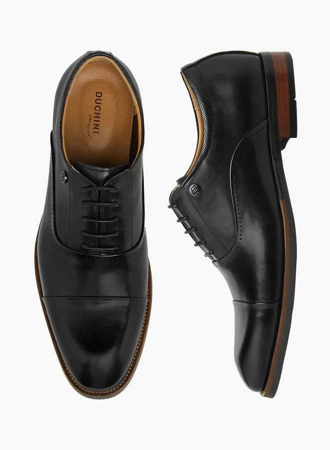 DUCHINI BLACK Men Lace-Up Leather Oxford Shoes for Men | Best Price UAE