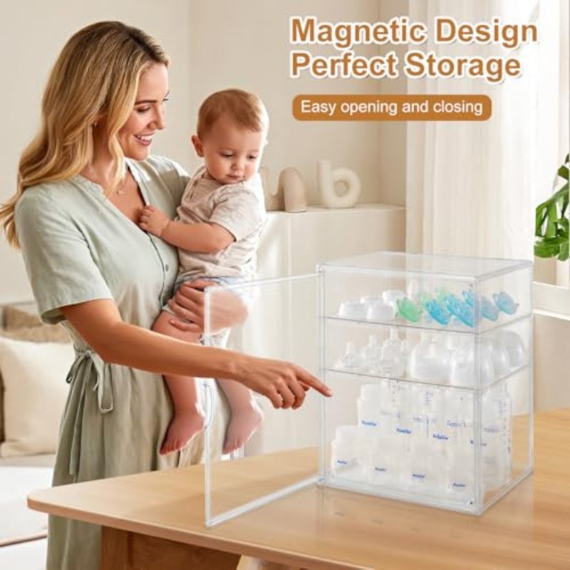 Bottle Organizer 3 Tier Acrylic Storage Container, Clear Plastic Station Organizers Drawers for Countertop Kitchen Cabinet Vanity, Bathroom, Baby - Image 5