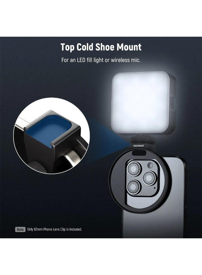 Neewer 67mm Mobile Phone Filter Holder with Top Cold Shoe Mount – Compatible with iPhone 15/14/13/12, No Light Leakage, Supports 67mm Threaded Filters, Large Framework for Unobstructed Camera Use  - Image 3