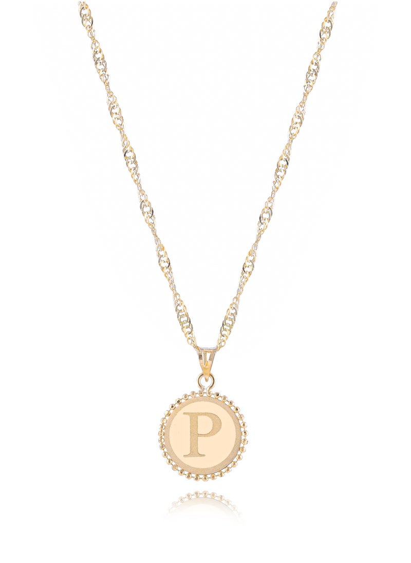 BAFLEH JEWELLERY - 18K Gold 'P' Pendant Necklace - Image 1