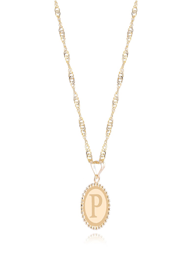 BAFLEH JEWELLERY - 18K Gold 'P' Pendant Necklace - Image 1