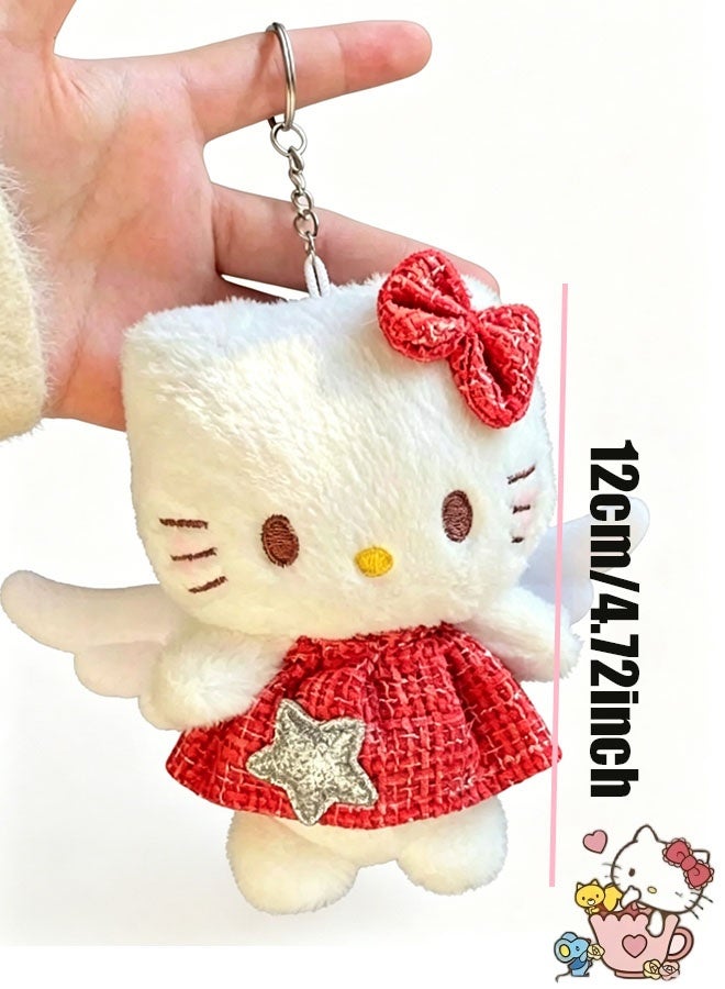 Hello Kitty Cute Plush Toy Doll Keychain Short Plush  12cm Plush Doll Backpack, Car, Stationery Box Pendant - Image 2