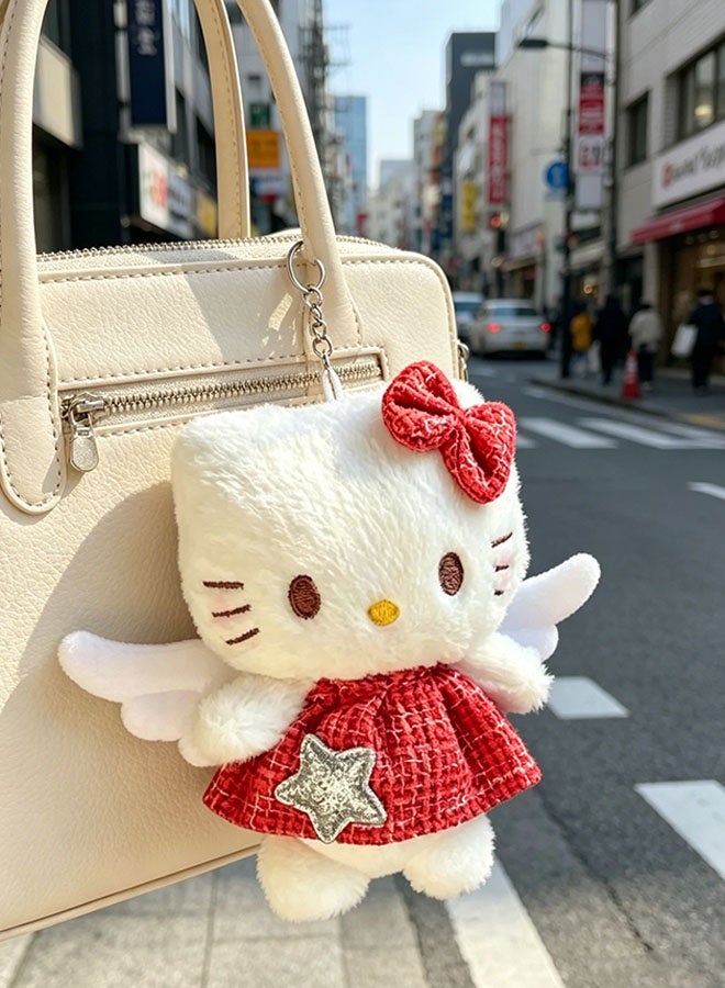 Hello Kitty Cute Plush Toy Doll Keychain Short Plush  12cm Plush Doll Backpack, Car, Stationery Box Pendant - Image 4