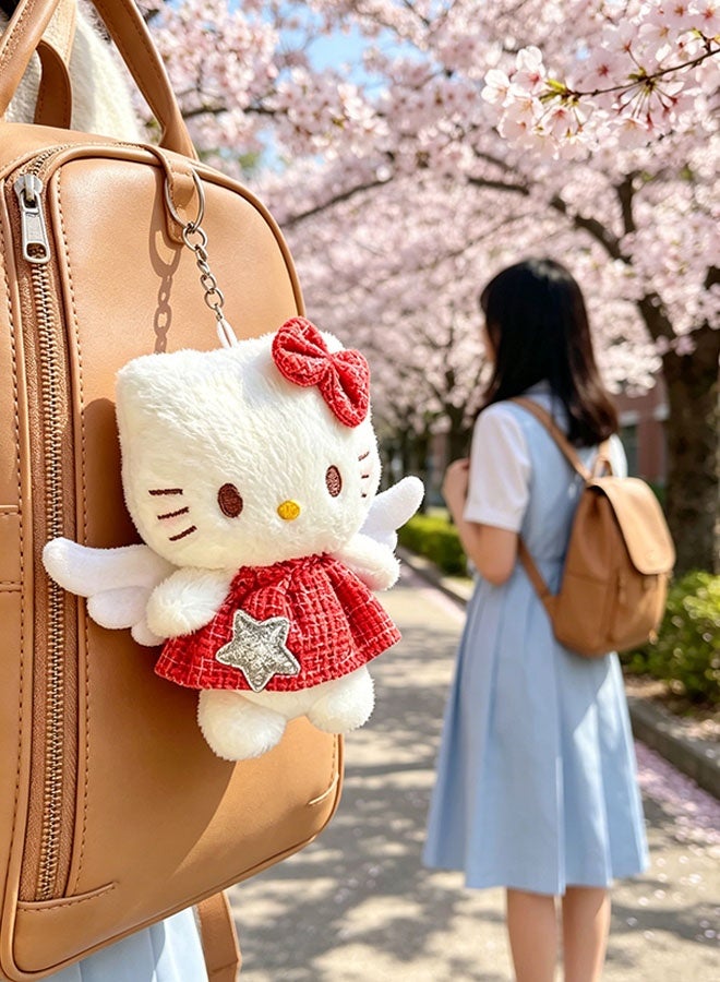 Hello Kitty Cute Plush Toy Doll Keychain Short Plush  12cm Plush Doll Backpack, Car, Stationery Box Pendant - Image 3