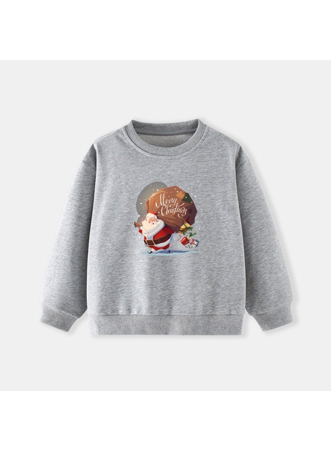 Years Autumn Children's Crew Neck Sweatshirt Fashion Christmas Knitted Print Toddler Sweatshirt Clothing