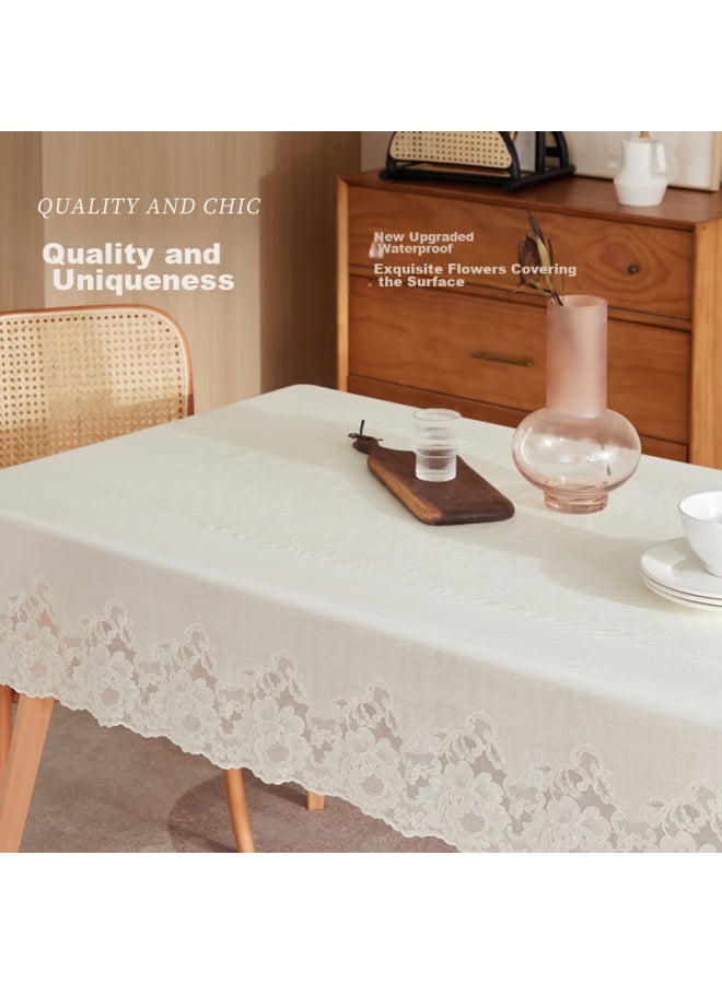 Houseware Qinmei Waterproof And Oil-proof Tablecloth, Pvc Table Mat, Rectangular Coffee Table Cover, Lijing, 135*180cm - Image 4