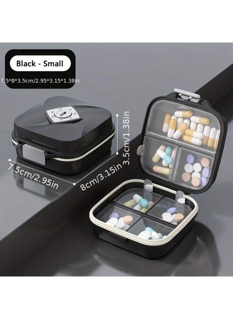 Portable Pill Box, 8 Compartments Sealed Medicine Organizer, Waterproof Moisture-Proof Daily Pill Case for Travel & Pocket - Image 1