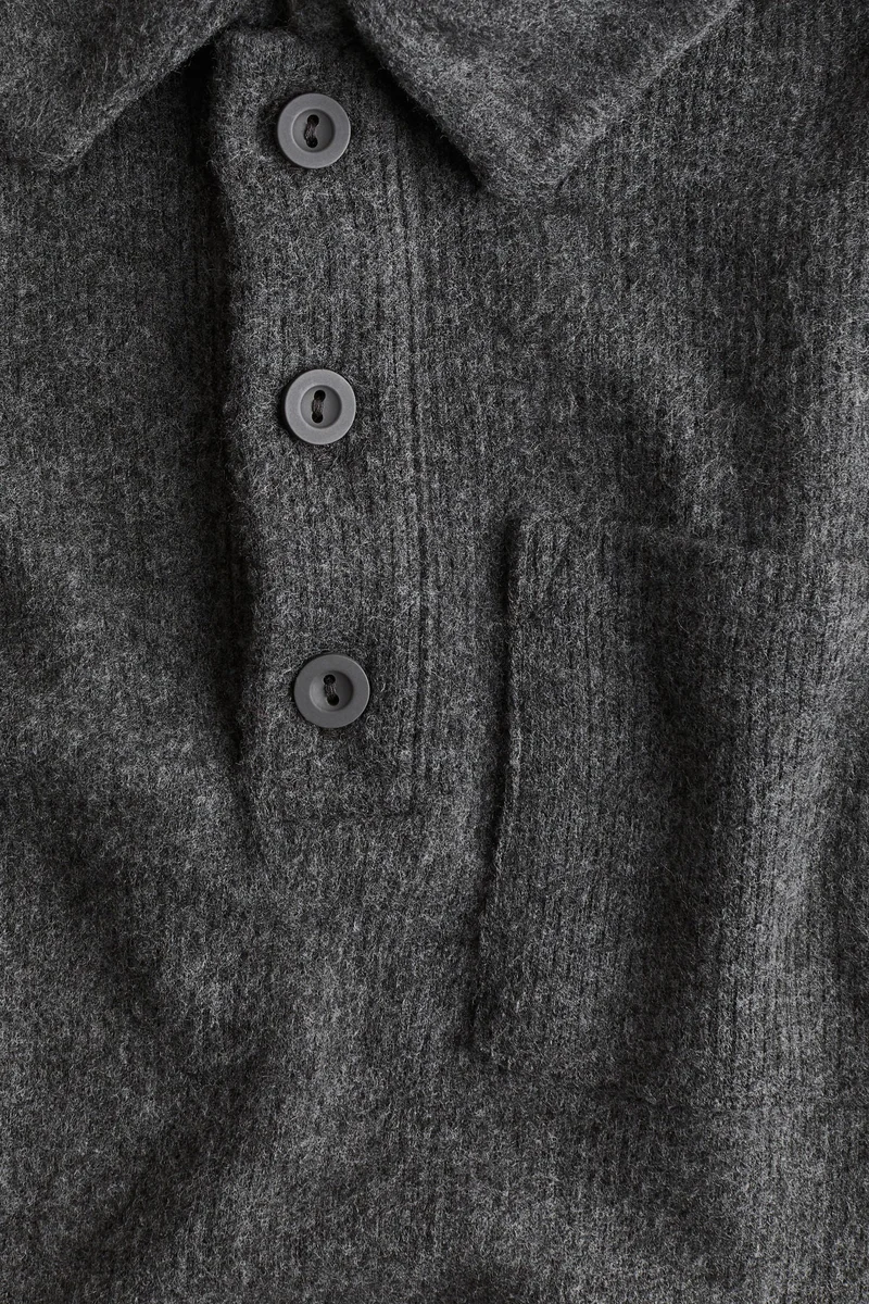H&M Rib-Knit Polo Shirt