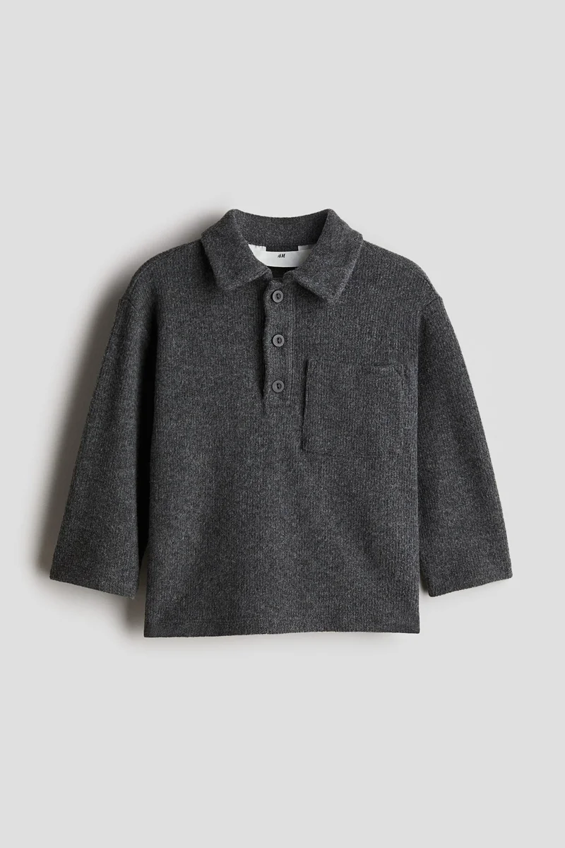 H&M Rib-Knit Polo Shirt