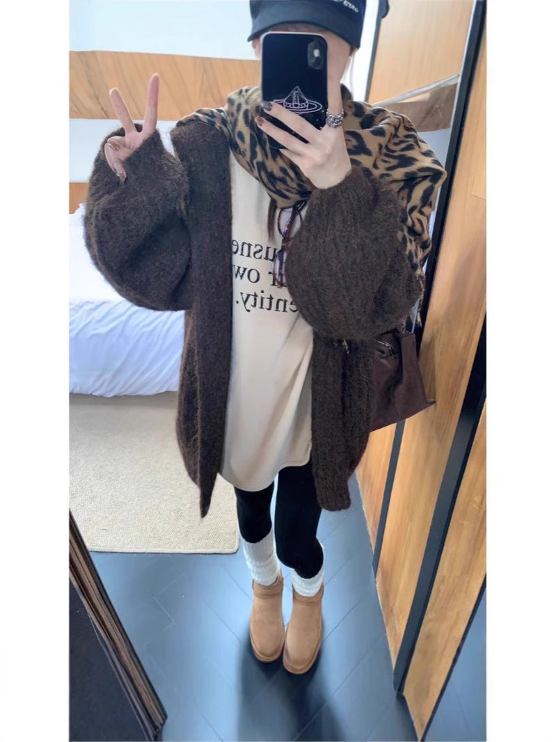 [Factory Source Straight Hair] Letter Printing Long-Sleeved T-Shirt Sanding Loose Slim Top - Image 5