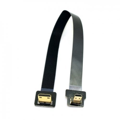 JSER 90 Degree Down Angled FPV Micro HDMI Male to Mini HDMI FPC Flat Cable 20cm Compatible for GOPRO Multicopter Aerial Photography Support 1080p 60hz - Image 2