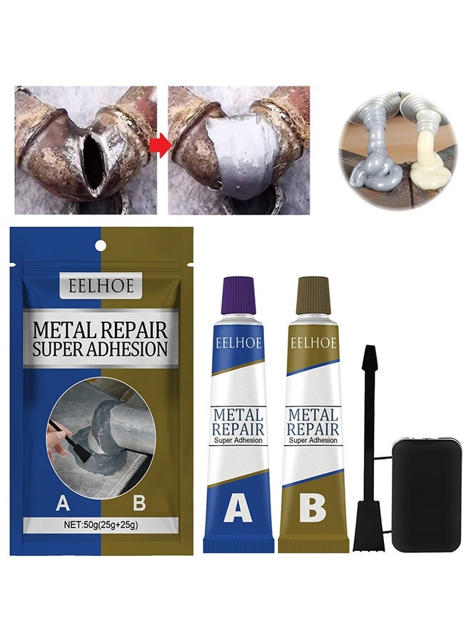 إيلهو غراء التصاق فائق لإصلاح المعادن ، غراء إصلاح AB ، معجون إصلاح المعادن الصناعية ، مقاومة للحرارة ، عامل إصلاح معدني قوي لصب الفولاذ ، ثقوب الرمل - Image 1