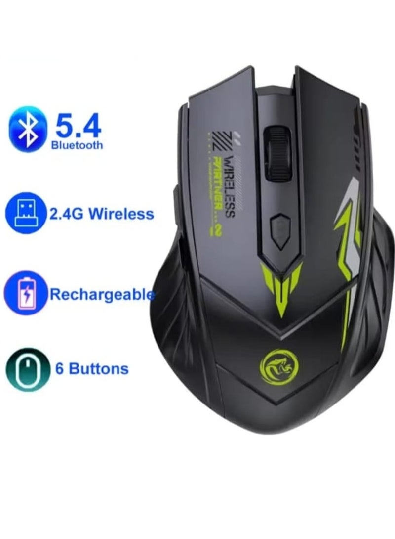 Bluetooth 5.4 Dual-Mode Wireless Mouse – 2.4G & Bluetooth Connectivity, 6-Button Rechargeable Gaming Mouse, 1600DPI Adjustable for PC, Laptop & MacBook - Image 2