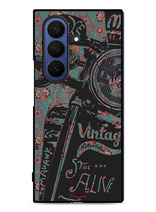 Tolwak Samsung Galaxy Z Fold7 Protective Case Cover Vintage Motorbike - Image 1