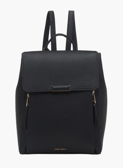 Flora Bella By Shoexpress Women's Textured Backpack with Magnetic Closure and Adjustable Straps