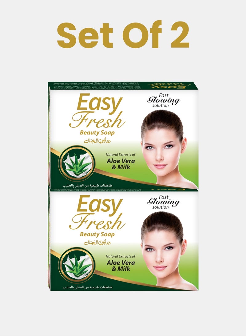 Easy Fresh Set of 2 Beauty Soap - Promotes Skin Healing & Regeneration and Protection Against UV Radiation, Soap for All Skin Types 100g - Image 1