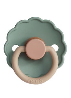 FRIGG Daisy Block Latex Baby Pacifier, 0-6 Months, Pack of 1, Size 1 - Willow  - Image 2