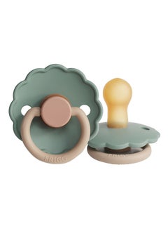 FRIGG Daisy Block Latex Baby Pacifier, 0-6 Months, Pack of 1, Size 1 - Willow  - Image 1