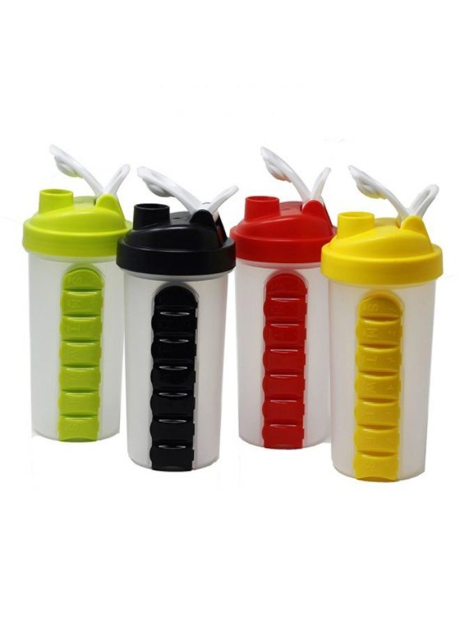 Pack of 2-piece Protein Shaker Bottles with Pill Storage - Image 1