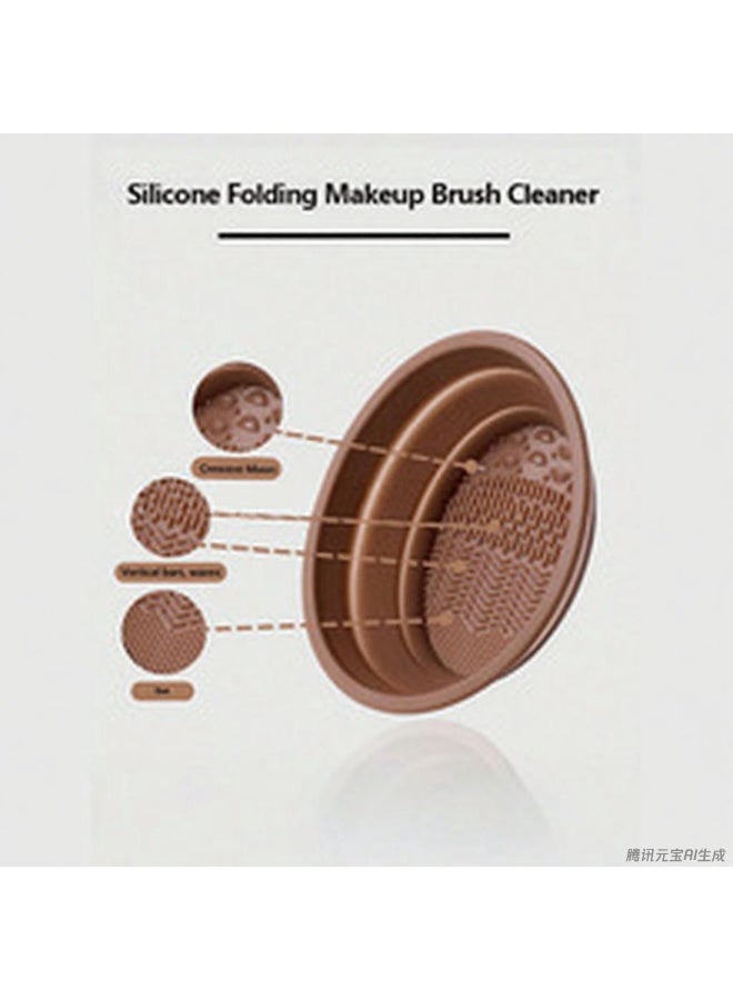 عام وعاء تنظيف فرش المكياج القابل للطي من السيليكون من DGSENPI - أداة تنظيف محمولة من Etercycle للفرش، ومنافذ البودرة، والإسفنجات - Image 2