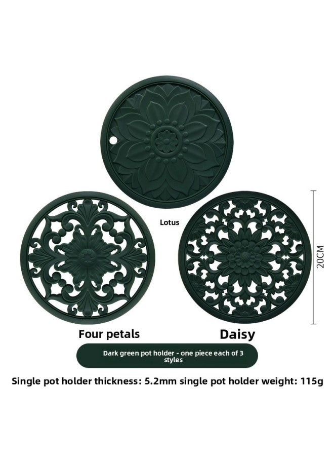 Hollow Heat Insulation Pad High Temperature Resistant Silicone Pot Pad Vegetable Pad Dining Table Pad Chinese-style Anti-scalding Plate Casserole Pot Pad 