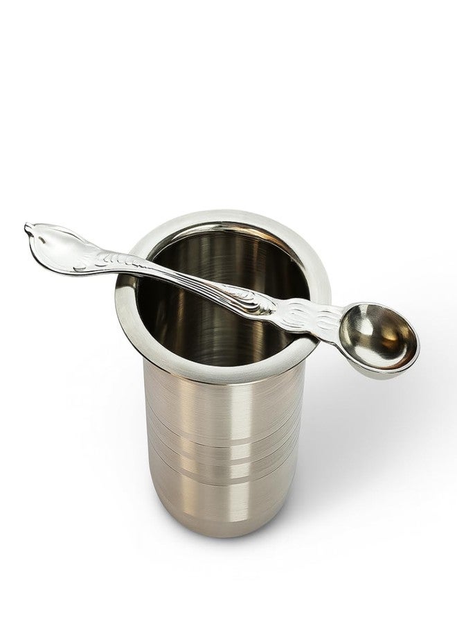 MAYAPURI 100% Stainless Steel Panch Patra with Achmani Pali for All Pooja | Standard Size Pooja Patra Set for Daily Rituals & Festivals - Image 1