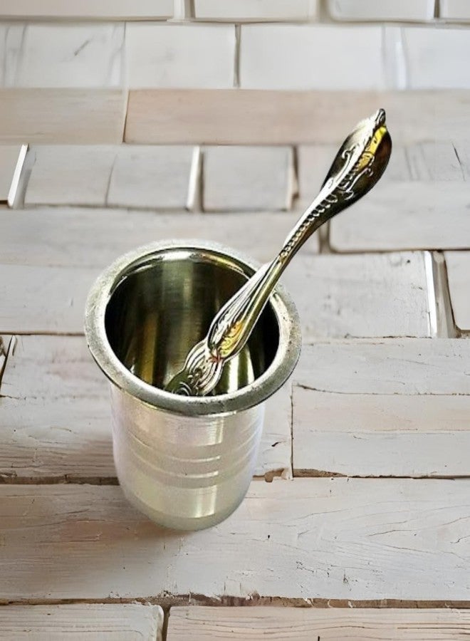 MAYAPURI 100% Stainless Steel Panch Patra with Achmani Pali for All Pooja | Standard Size Pooja Patra Set for Daily Rituals & Festivals - Image 3