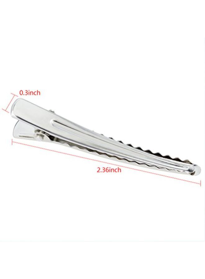 Marrywindix 50 Pack 2.36 Inches Hair Clips, Silver Metal Alligator Hair Pins Teeth Bows Hair Clips Hairdressing Salon Hair Grip Diy Accessories Hairpins For Women, Girls And Hairdresser Sliver - Image 2
