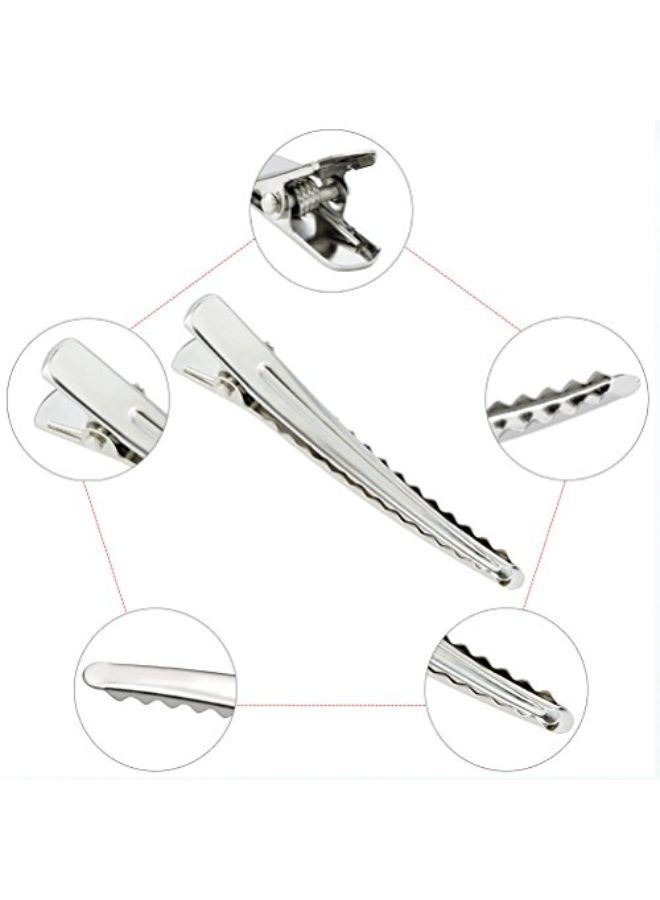 Marrywindix 50 Pack 2.36 Inches Hair Clips, Silver Metal Alligator Hair Pins Teeth Bows Hair Clips Hairdressing Salon Hair Grip Diy Accessories Hairpins For Women, Girls And Hairdresser Sliver - Image 4