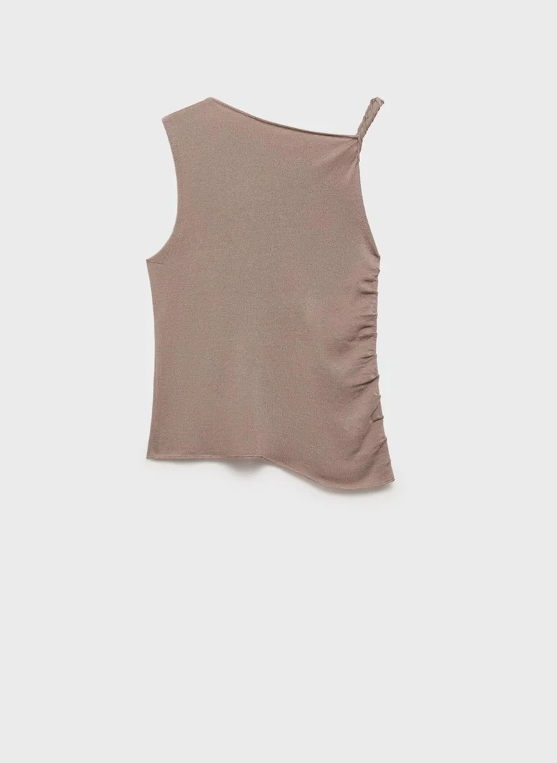 MANGO Asymmetrical Knitted Top With Straps
