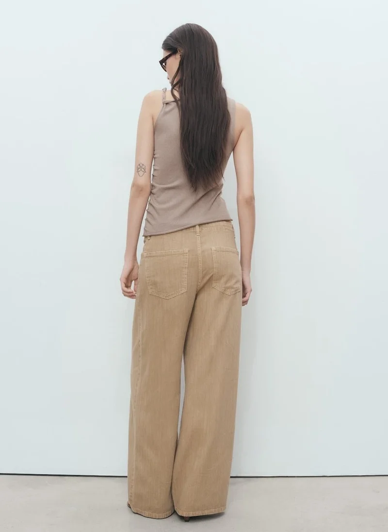 MANGO Asymmetrical Knitted Top With Straps