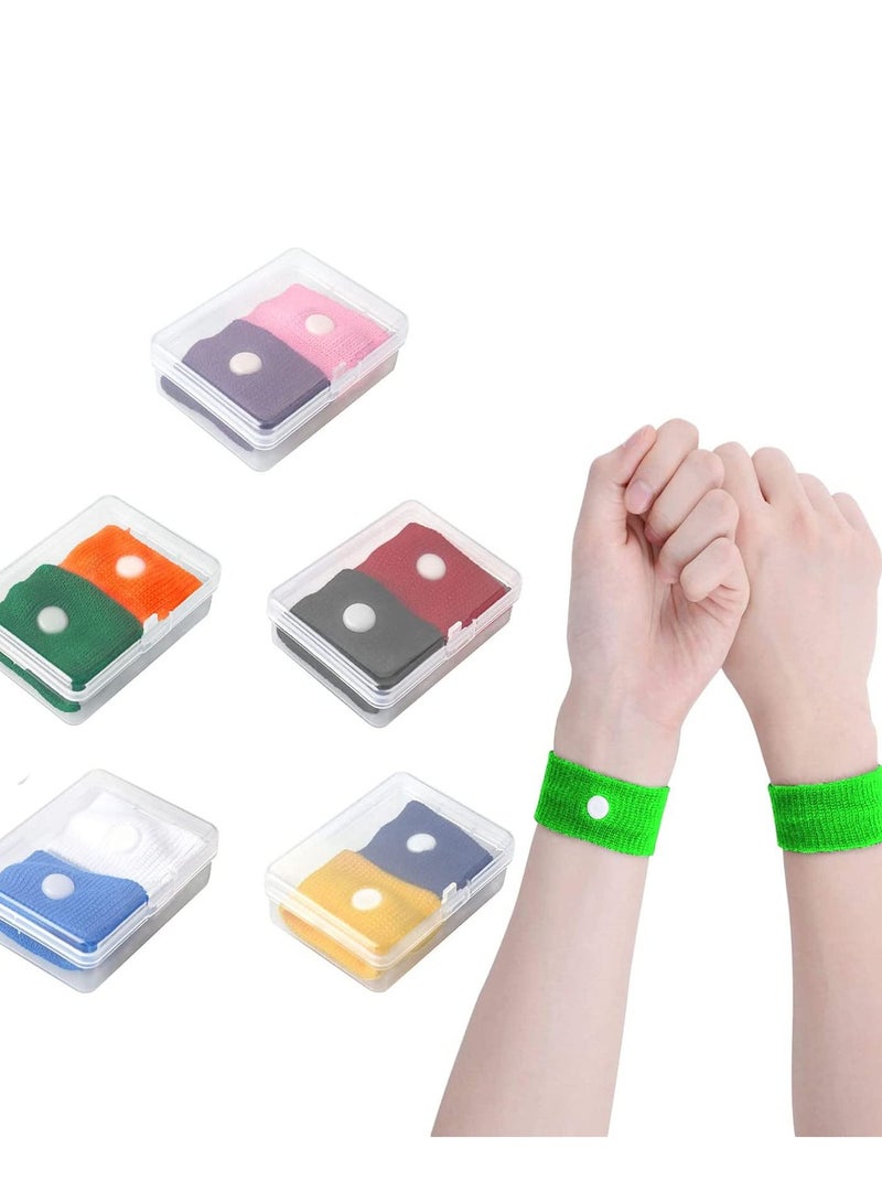 KASTWAVE أساور دوار السفر مع صندوق تخزين أساور دوار الحركة المضادة للغثيان أساور العلاج بالضغط أثناء السفر للبالغين والأطفال البحر الطيران السيارة الحمل 10 قطع - Image 1