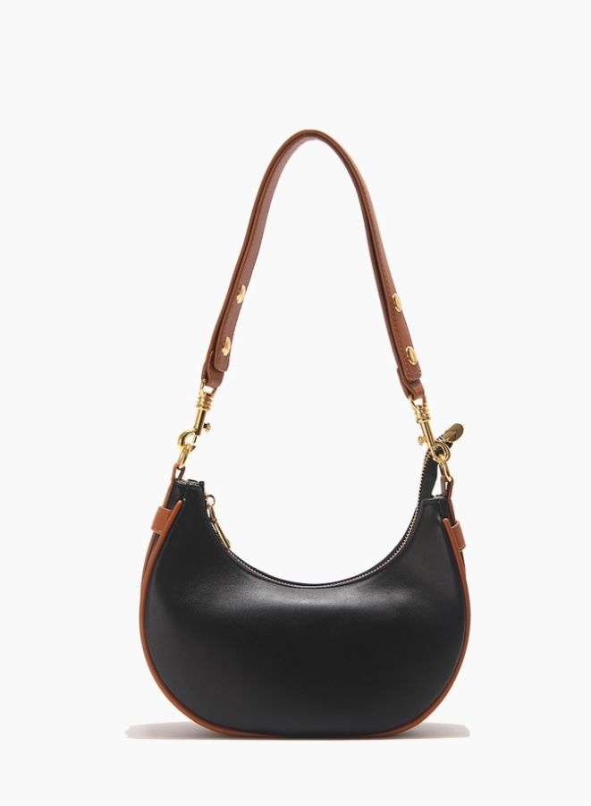 Half Moon Women's Shoulder Bag, Fashion Soft High Quality PU Leather Handbag, Black - Image 3